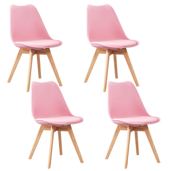 Eames Armless Dining Chairs Scandinavian Side Dining Chairs with Wood Legs