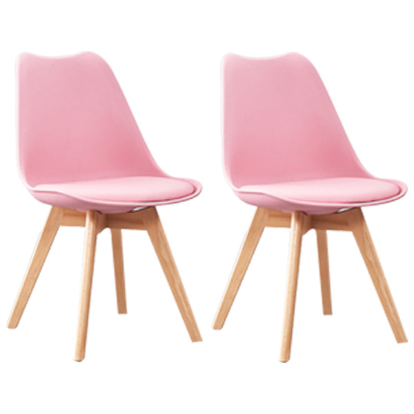 Eames Armless Dining Chairs Scandinavian Side Dining Chairs with Wood Legs