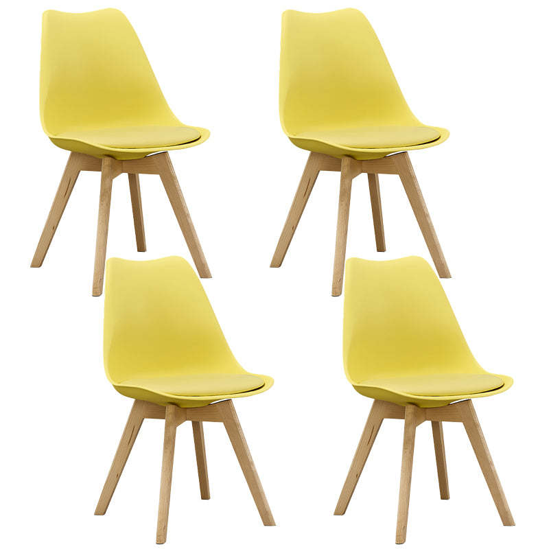 Eames Armless Dining Chairs Scandinavian Side Dining Chairs with Wood Legs