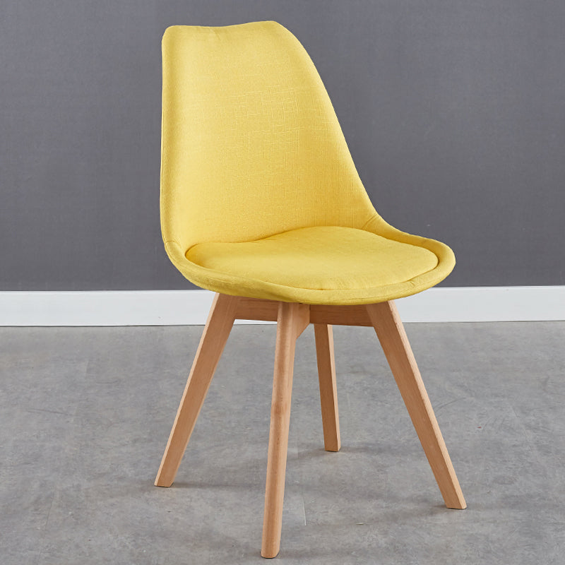 Eames Armless Dining Chairs Scandinavian Side Dining Chairs with Wood Legs