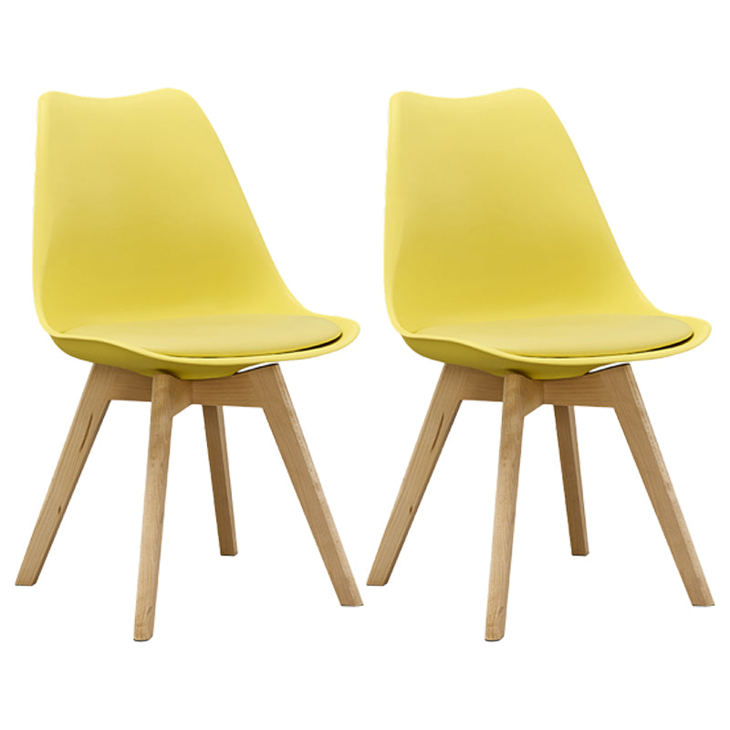 Eames Armless Dining Chairs Scandinavian Side Dining Chairs with Wood Legs
