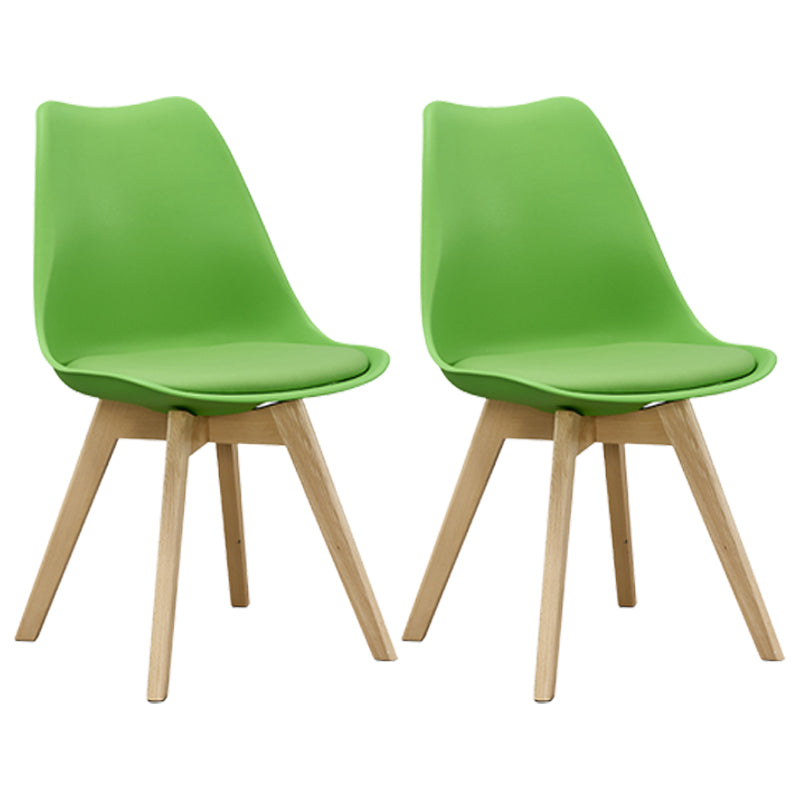 Eames Armless Dining Chairs Scandinavian Side Dining Chairs with Wood Legs