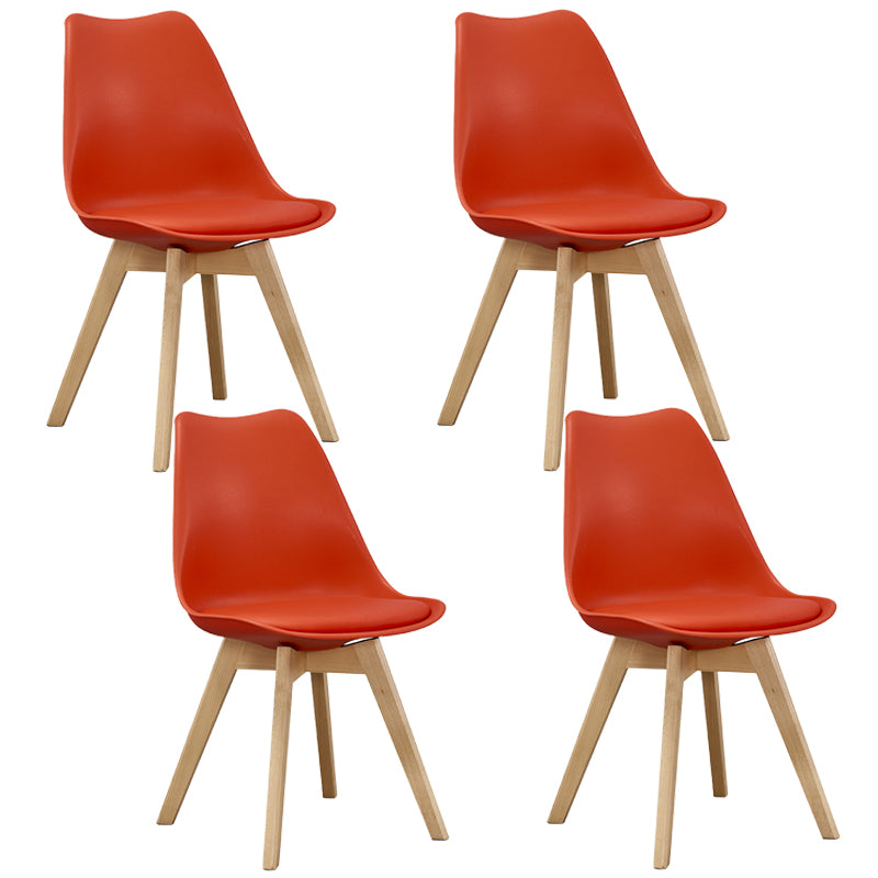 Eames Armless Dining Chairs Scandinavian Side Dining Chairs with Wood Legs