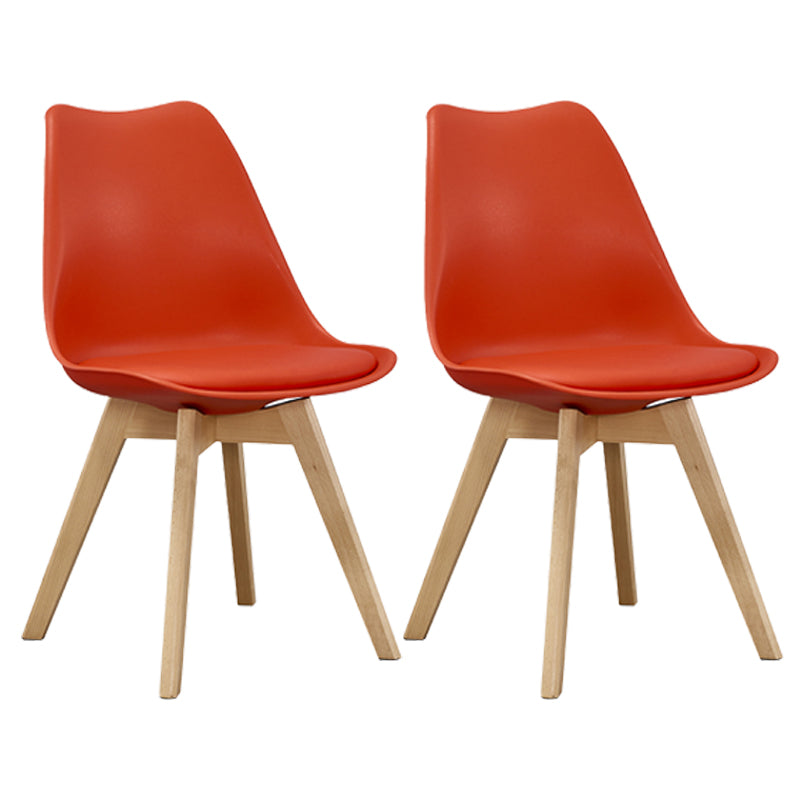 Eames Armless Dining Chairs Scandinavian Side Dining Chairs with Wood Legs