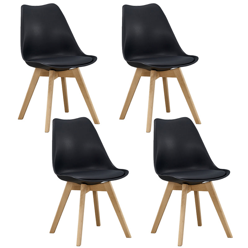 Eames Armless Dining Chairs Scandinavian Side Dining Chairs with Wood Legs