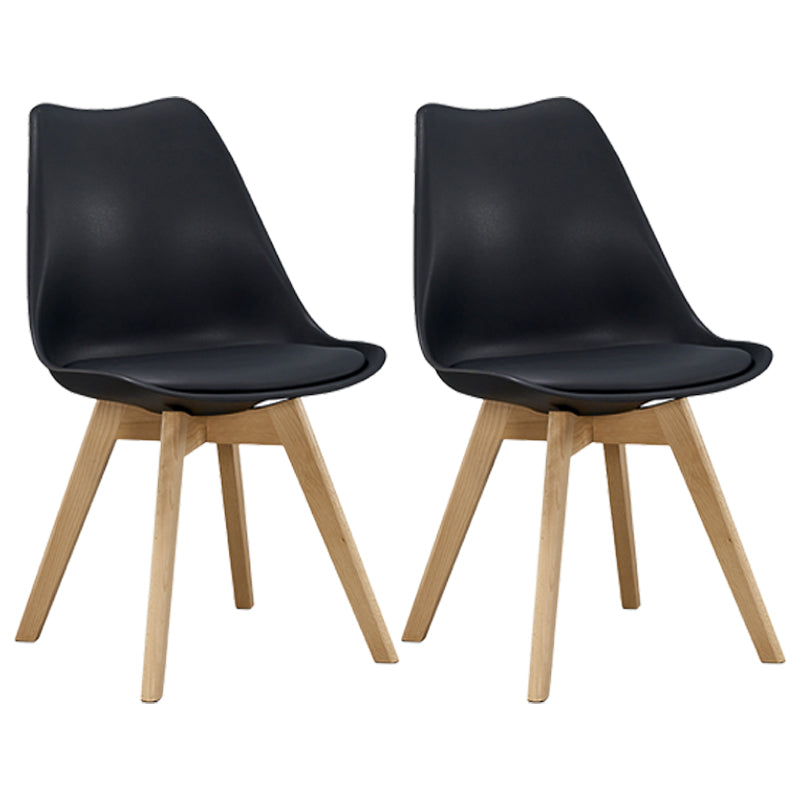 Eames Armless Dining Chairs Scandinavian Side Dining Chairs with Wood Legs