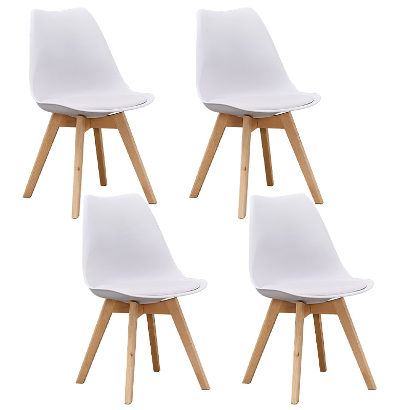 Eames Armless Dining Chairs Scandinavian Side Dining Chairs with Wood Legs