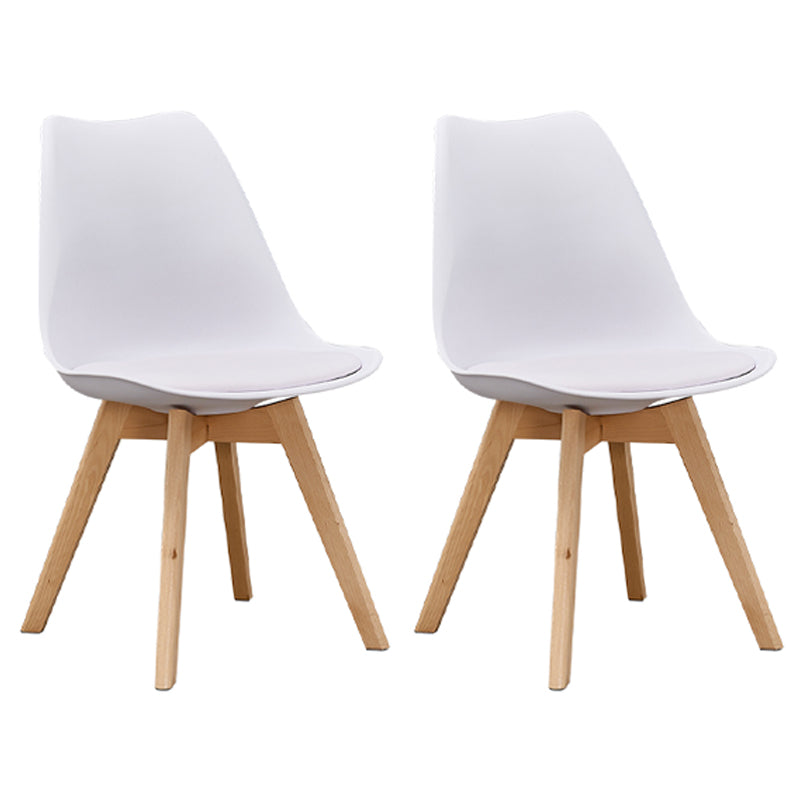 Eames Armless Dining Chairs Scandinavian Side Dining Chairs with Wood Legs