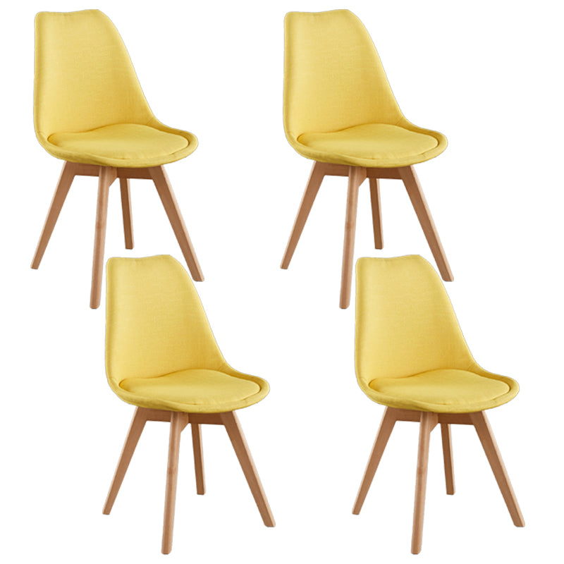 Eames Armless Dining Chairs Scandinavian Side Dining Chairs with Wood Legs