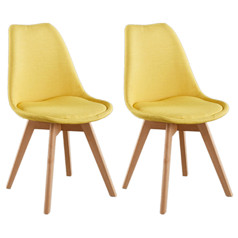 Eames Armless Dining Chairs Scandinavian Side Dining Chairs with Wood Legs
