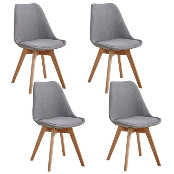Eames Armless Dining Chairs Scandinavian Side Dining Chairs with Wood Legs