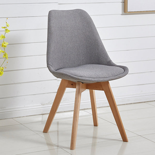 Eames Armless Dining Chairs Scandinavian Side Dining Chairs with Wood Legs