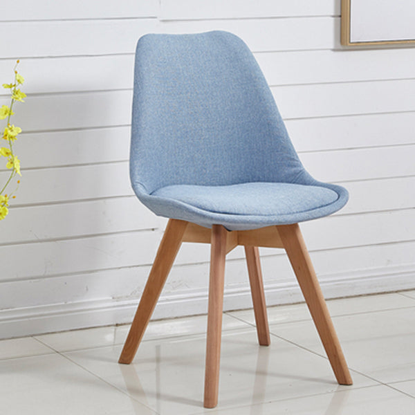 Eames Armless Dining Chairs Scandinavian Side Dining Chairs with Wood Legs