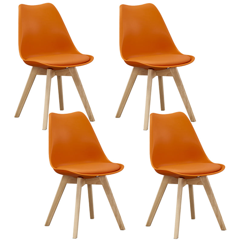Eames Armless Dining Chairs Scandinavian Side Dining Chairs with Wood Legs