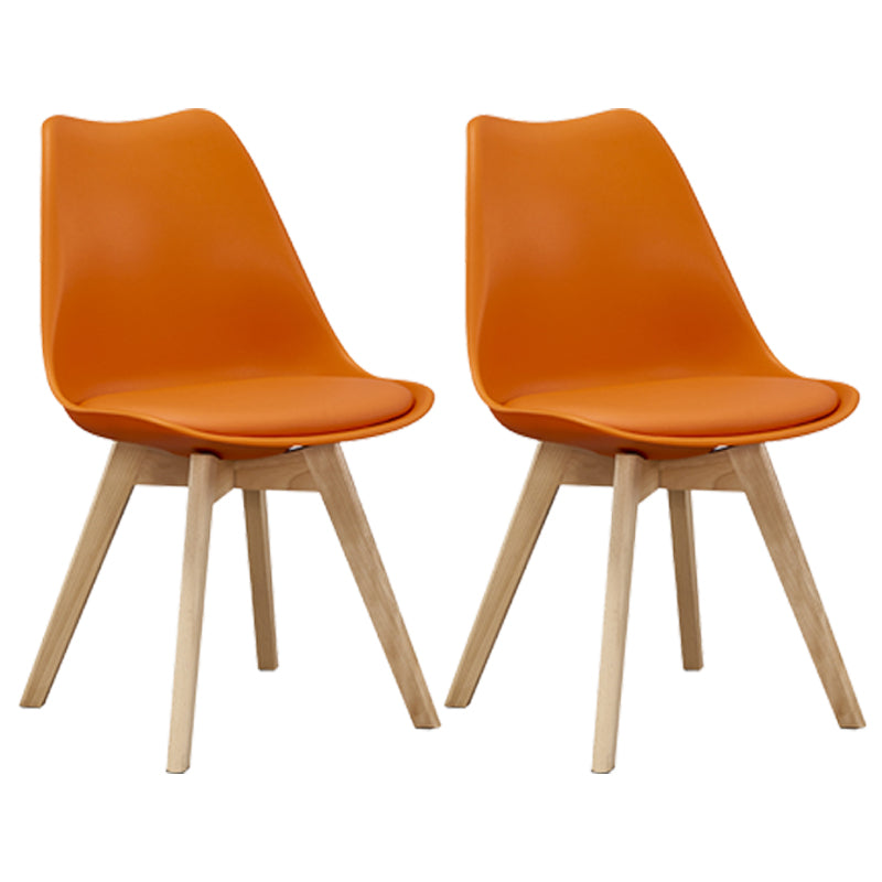 Eames Armless Dining Chairs Scandinavian Side Dining Chairs with Wood Legs