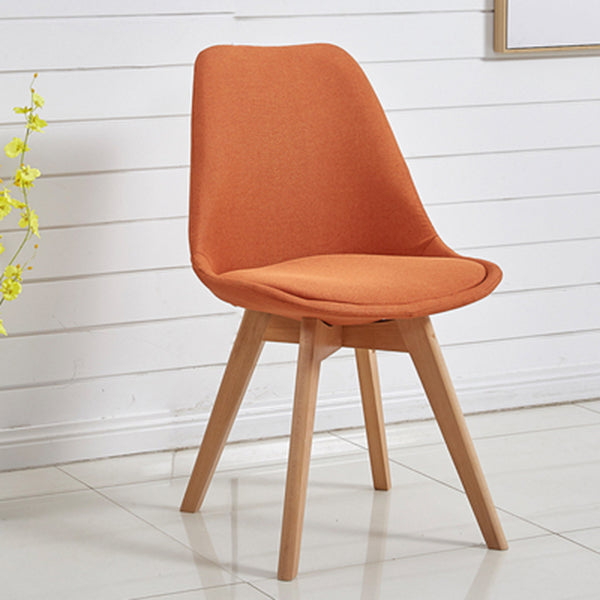 Eames Armless Dining Chairs Scandinavian Side Dining Chairs with Wood Legs