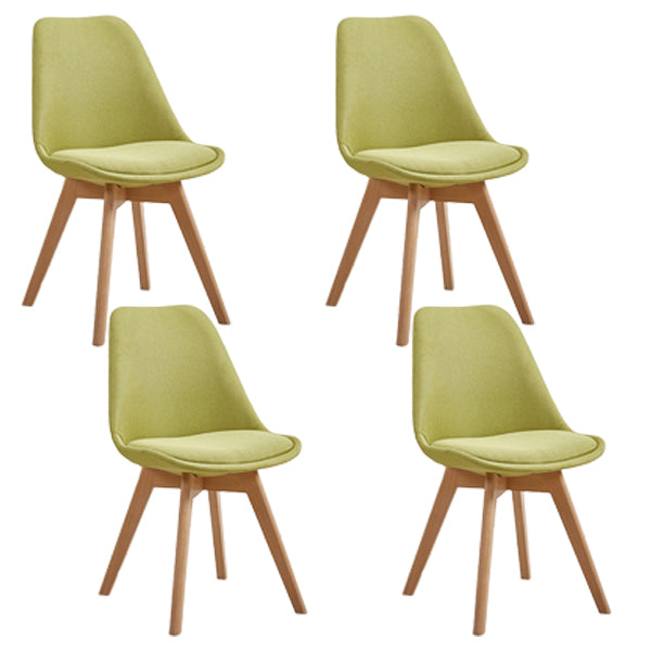 Eames Armless Dining Chairs Scandinavian Side Dining Chairs with Wood Legs