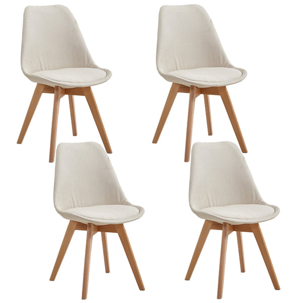 Eames Armless Dining Chairs Scandinavian Side Dining Chairs with Wood Legs