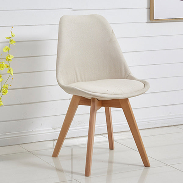 Eames Armless Dining Chairs Scandinavian Side Dining Chairs with Wood Legs