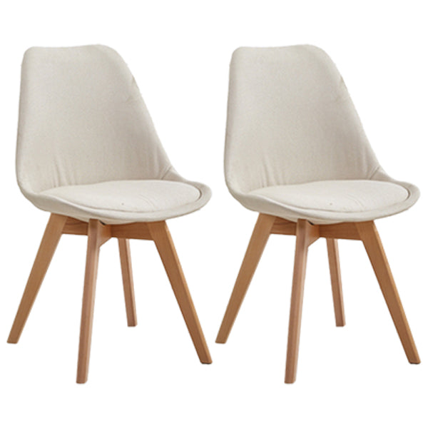 Eames Armless Dining Chairs Scandinavian Side Dining Chairs with Wood Legs