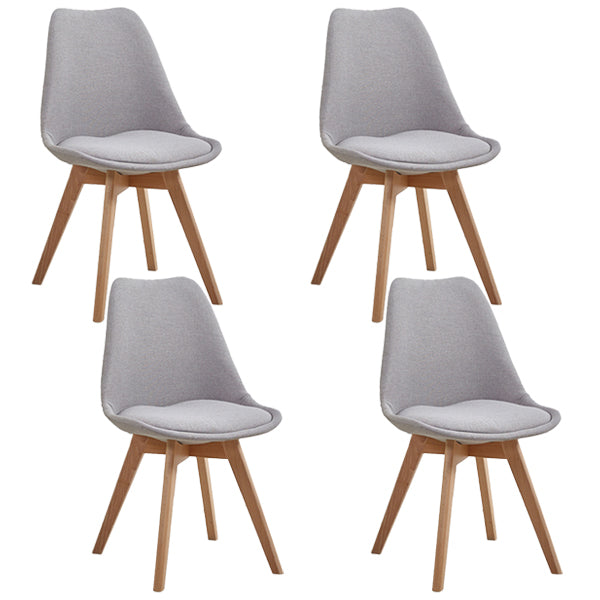 Eames Armless Dining Chairs Scandinavian Side Dining Chairs with Wood Legs