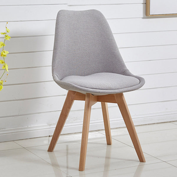 Eames Armless Dining Chairs Scandinavian Side Dining Chairs with Wood Legs