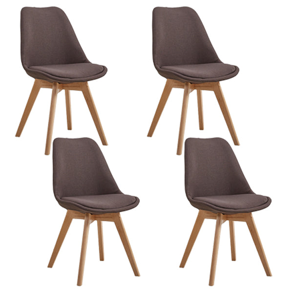 Eames Armless Dining Chairs Scandinavian Side Dining Chairs with Wood Legs