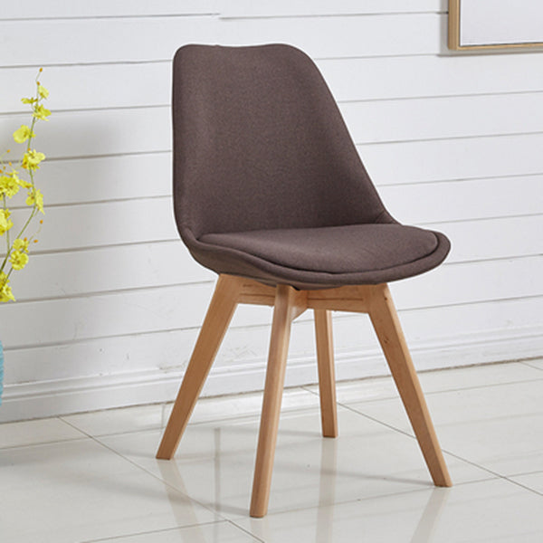 Eames Armless Dining Chairs Scandinavian Side Dining Chairs with Wood Legs