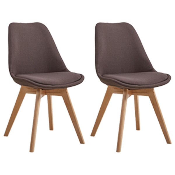 Eames Armless Dining Chairs Scandinavian Side Dining Chairs with Wood Legs