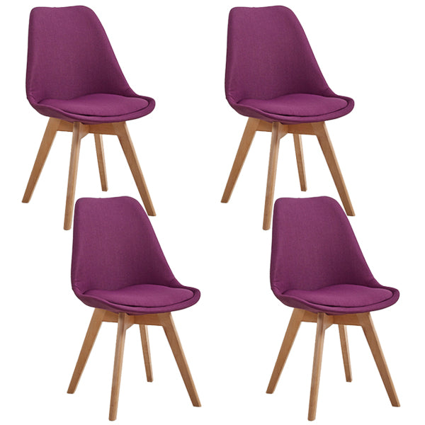 Eames Armless Dining Chairs Scandinavian Side Dining Chairs with Wood Legs