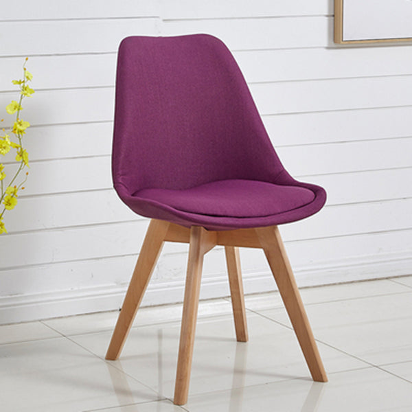 Eames Armless Dining Chairs Scandinavian Side Dining Chairs with Wood Legs