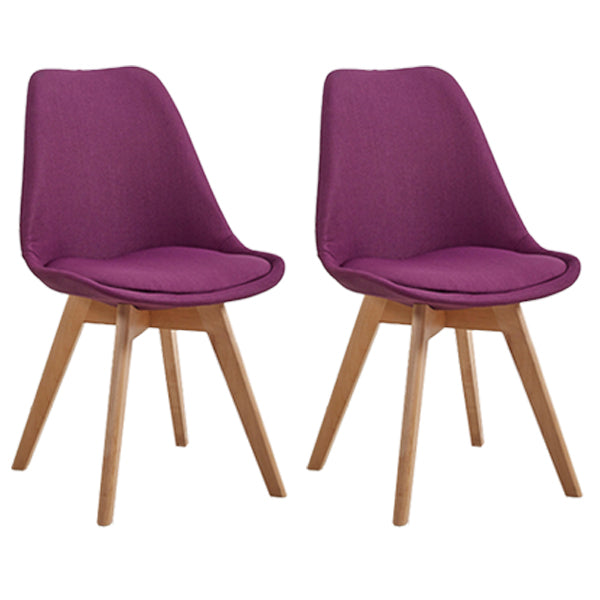 Eames Armless Dining Chairs Scandinavian Side Dining Chairs with Wood Legs