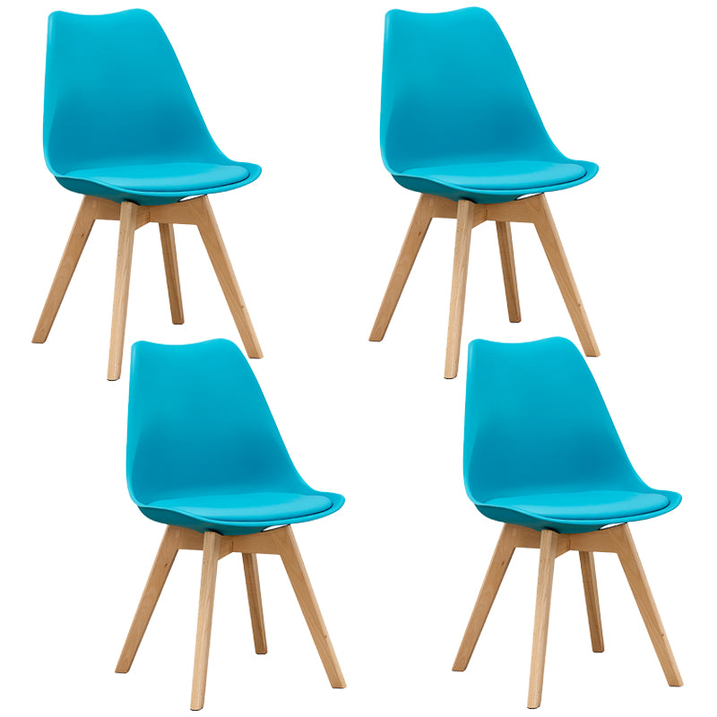Eames Armless Dining Chairs Scandinavian Side Dining Chairs with Wood Legs