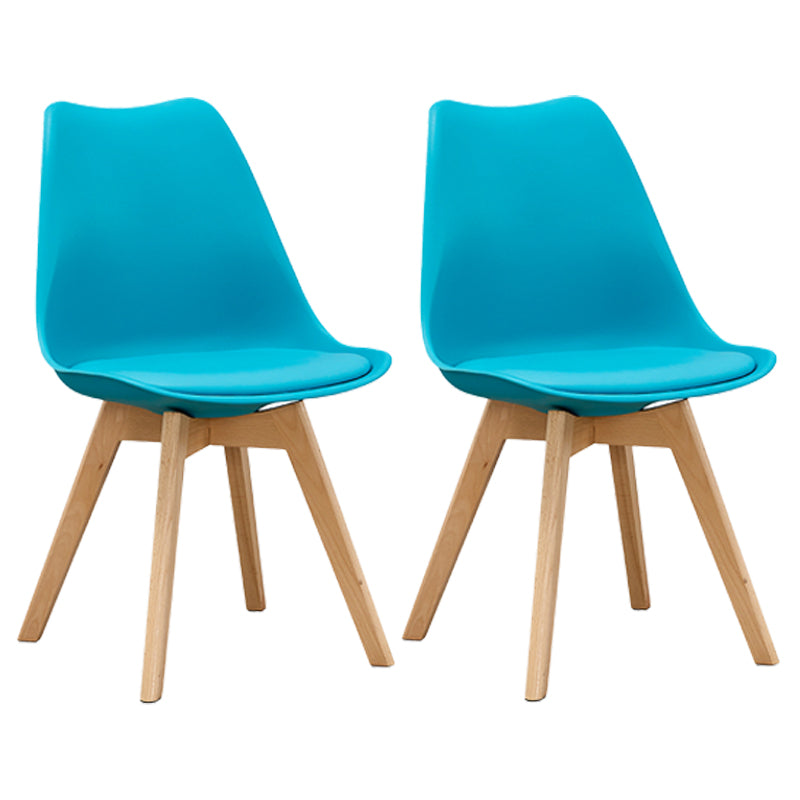Eames Armless Dining Chairs Scandinavian Side Dining Chairs with Wood Legs