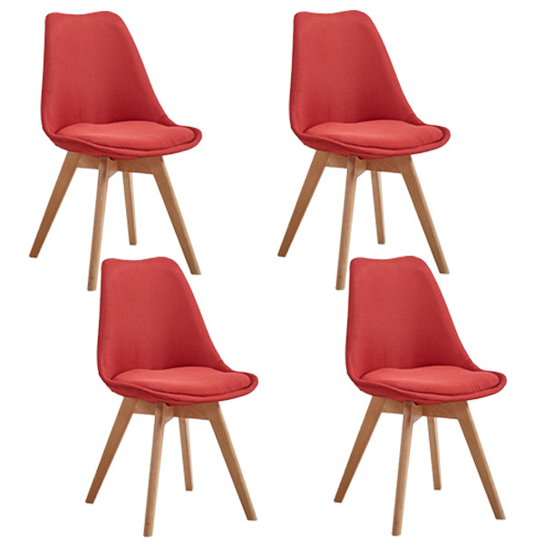 Eames Armless Dining Chairs Scandinavian Side Dining Chairs with Wood Legs