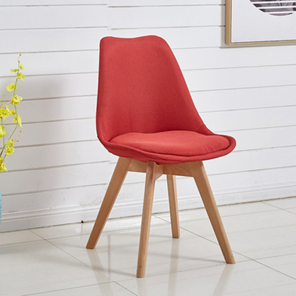 Eames Armless Dining Chairs Scandinavian Side Dining Chairs with Wood Legs