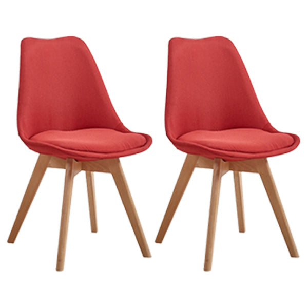 Eames Armless Dining Chairs Scandinavian Side Dining Chairs with Wood Legs