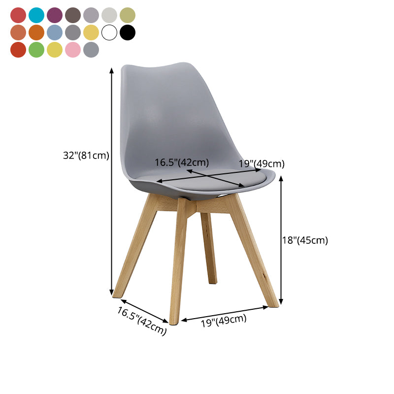 Eames Armless Dining Chairs Scandinavian Side Dining Chairs with Wood Legs