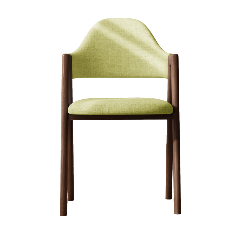 Sillas de comedor modernas Sillón tapizado con respaldo abierto con patas de metal