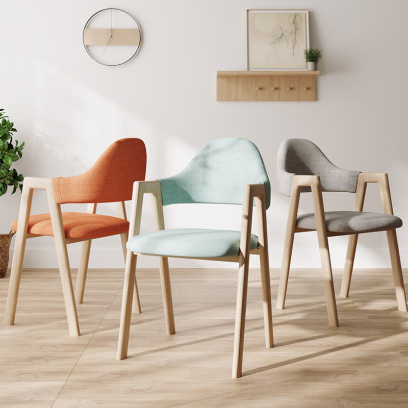 Sillas de comedor modernas Sillón tapizado con respaldo abierto con patas de metal