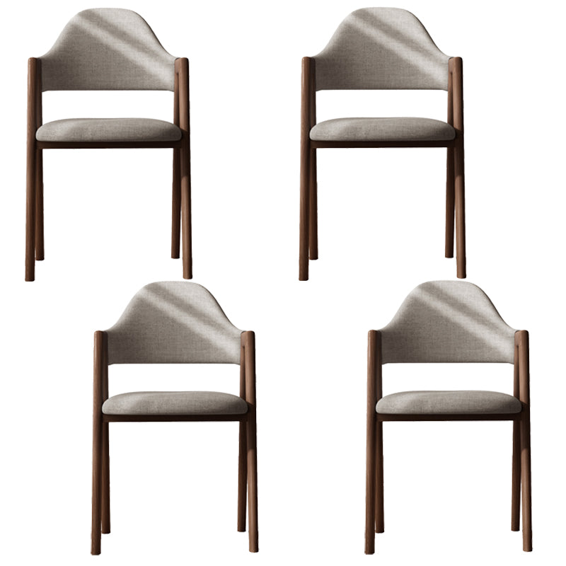 Sillas de comedor modernas Sillón tapizado con respaldo abierto con patas de metal