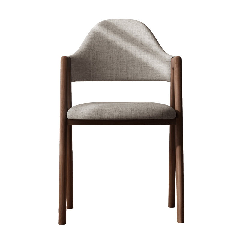 Sillas de comedor modernas Sillón tapizado con respaldo abierto con patas de metal