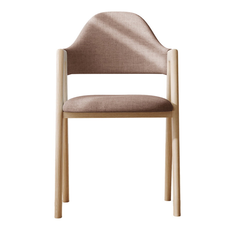 Sillas de comedor modernas Sillón tapizado con respaldo abierto con patas de metal