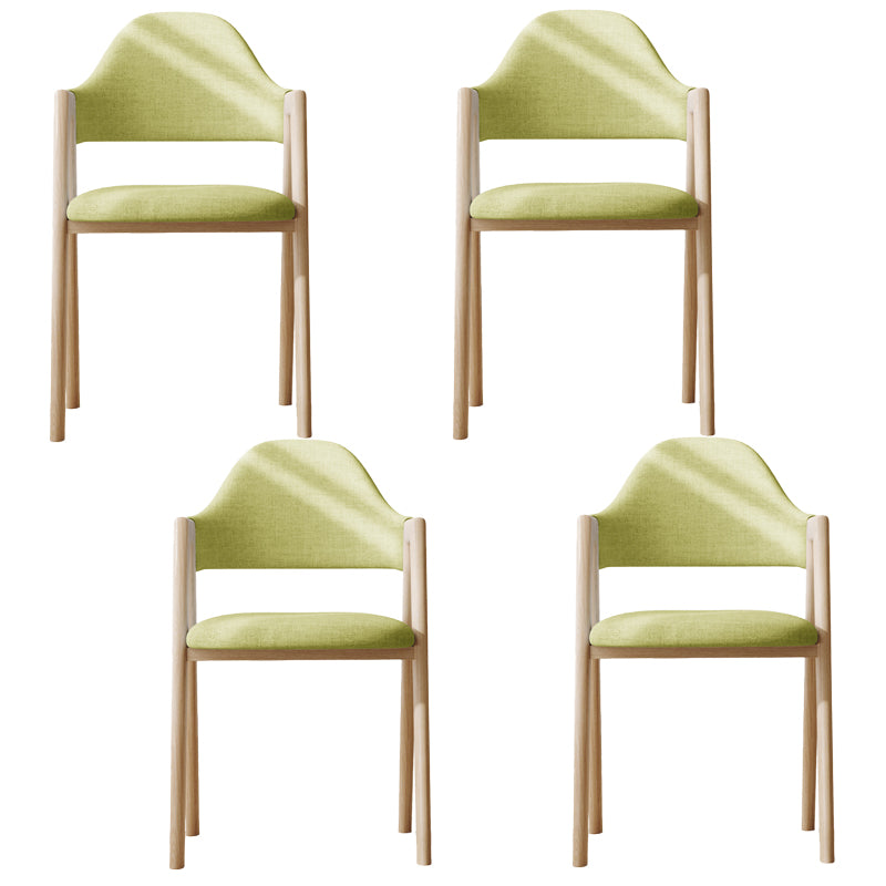 Sillas de comedor modernas Sillón tapizado con respaldo abierto con patas de metal