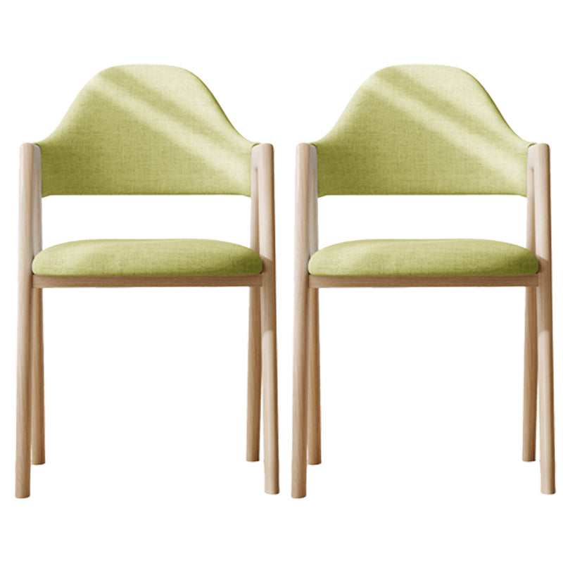Sillas de comedor modernas Sillón tapizado con respaldo abierto con patas de metal