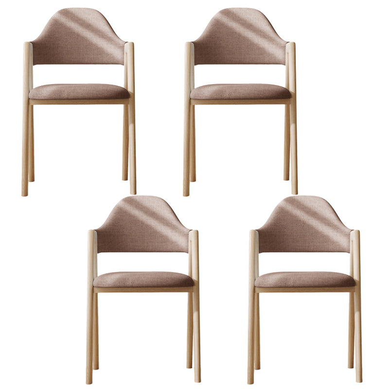 Sillas de comedor modernas Sillón tapizado con respaldo abierto con patas de metal