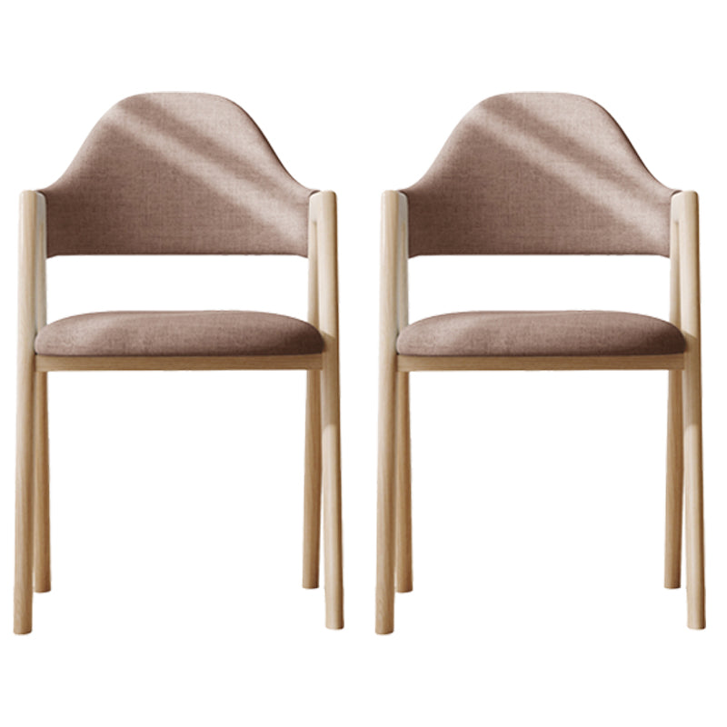 Sillas de comedor modernas Sillón tapizado con respaldo abierto con patas de metal