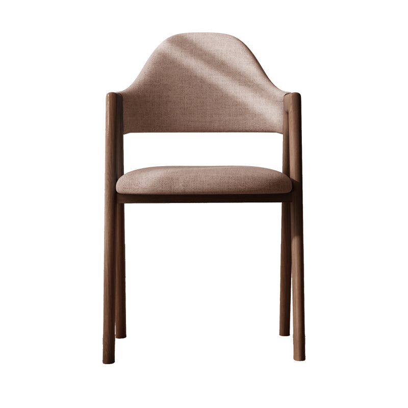 Sillas de comedor modernas Sillón tapizado con respaldo abierto con patas de metal