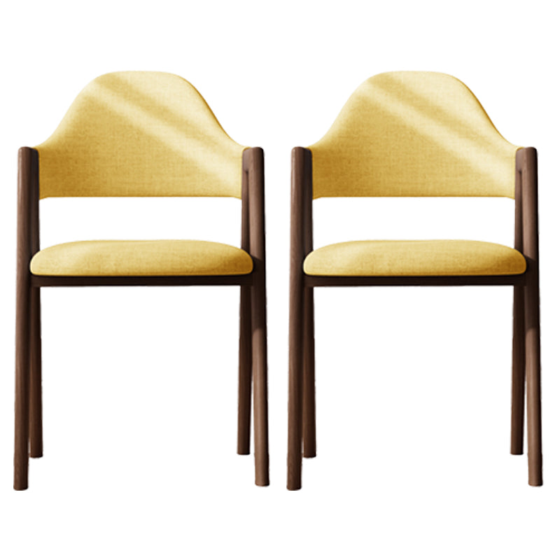 Sillas de comedor modernas Sillón tapizado con respaldo abierto con patas de metal