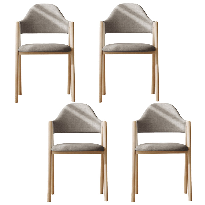 Sillas de comedor modernas Sillón tapizado con respaldo abierto con patas de metal